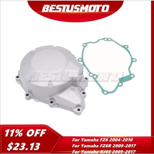Motorcycle Left Side Engine Stator Crank Case Cover Crankcase+Gasket For Yamaha FZ6 2004 2005 2006 2007 2008 2009 2010