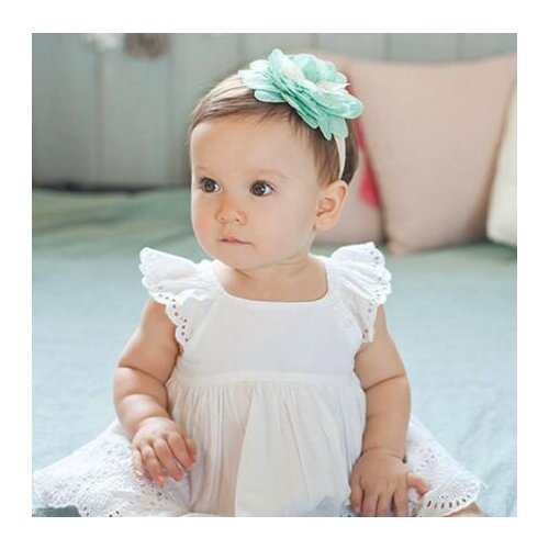 ON SALE 1PCS 2017 New Kids Girls Top Lace Flower Headband Turban Head Wrap Hairband