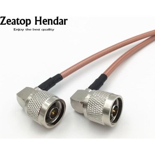 1Pcs Right Angle 90 Degree N Male Jack to N Male Plug RG142 Extension Cord Pigtail Jumper Cable RF Connector 15cm 20cm 30cm 50cm
