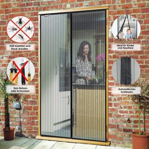 100 x 210cm Premium Magnetic Screen Premium Summer Anti Mosquito Insect Fly Bug Curtains Automatic Closing Door Screens Mesh Net