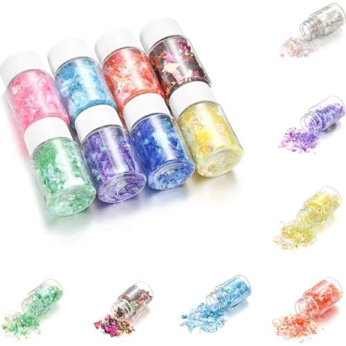15ml Colorful hell Sugar Broken Pieces Flashing Debris Material UV Epoxy Resin Mold For DIY Jewelry Making Resin Filling Supplie