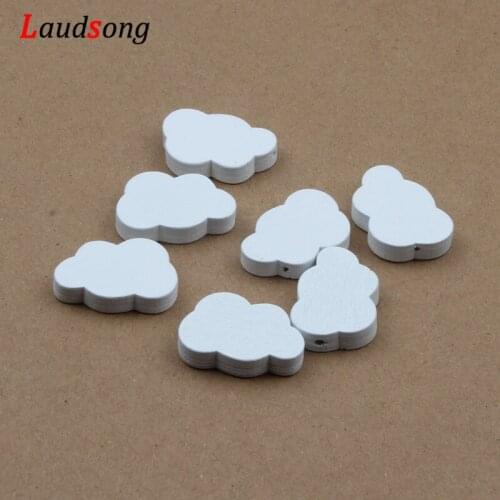 20pcs 20x30mm White Clouds Natural Wooden Beads Loose Spacer Beads For Jewelry Making Bracelet Necklace Diy