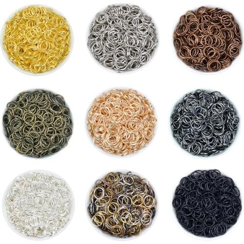 200pcs 4mm 6mm 8mm 10mm Jump Ring Single Loop Open Jump Rings Split Rings for Jewelry Necklace Bracelet Chain Connector Findings