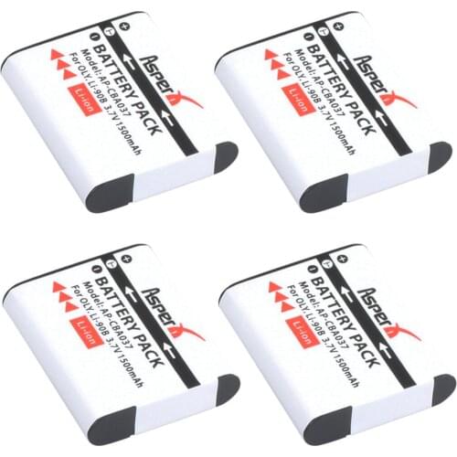 4pc 3.7V 1500mAH Li-90B Li 90B Li-ion Battery for Olympus XZ-2 SH-50 SH-1 SP-100 For Olympus TG4 TG3 TG2 TG1 TG3 iHS XZ2 Camera