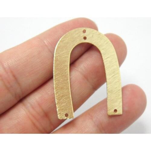 Brass earrings findins Brass pendant 35x27x0.6mm U shaped Textured brass connector Earrings charm -6pcs R1374