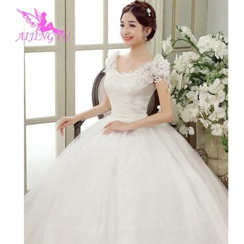 AIJINGYU 2021 beautiful Customized new hot selling cheap ball gown lace up back formal bride dresses wedding dress FU129