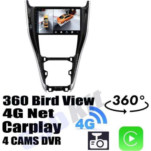 Car Audio Navigation GPS Carplay DVR 360 Birdview Around 4G Android System For TOYOTA Harrier XU60 2012~2020