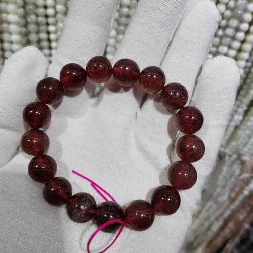 Natural Stone Beads Bracelet Strawberry For Men And Women Wear Elastic String Beaded Jewelry6mm 8mm 10mm