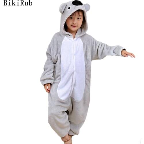 BIKIRUB Children Pajamas Winter Sleepwear Onesies Boys Girls Pajama Set Koala Cartoon Animal Kids Pyjama Flannel Pijama