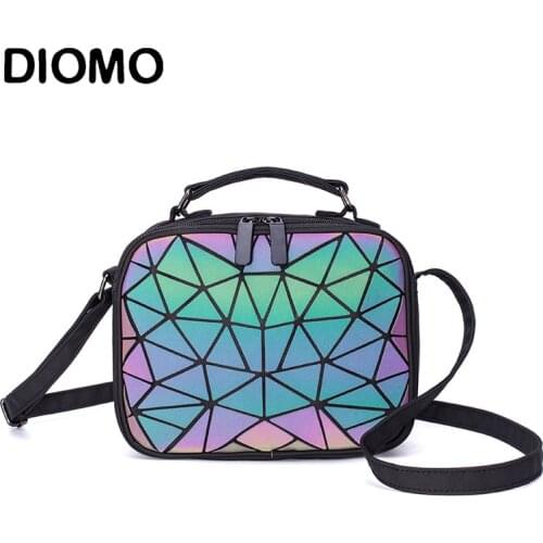 DIOMO 2020 Ladies Small Shoulder Bag Geometric Handbag Crossbody Bags for Women Luminous Square Student Teenage Girl Laser Bag