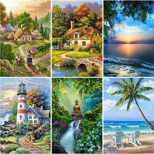 DIY Best Sales Scenic 5D Diamond Painting Full Round/Square Rhinestone Mosaic Romantic Embroidery Cross Stitch Wall Art Gift