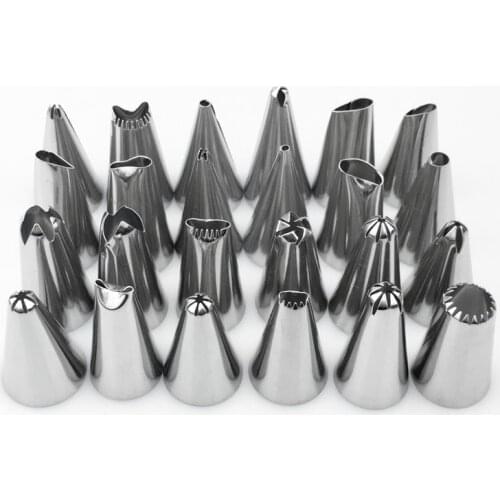 Cake Decorating 24Pcs/set Good Quality Stainless steel Icing Piping Nozzles Pastry Tips Set Cake Baking Tools Accessories