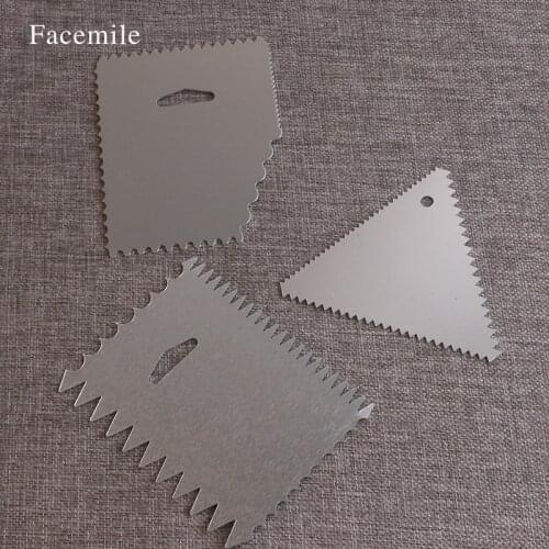 Facemile 2018 New Aluminum Cake Cream Scraper Baking Tool Cake Decorating Tool Serrated Edge Sugarcraft Pastry Tools 52096