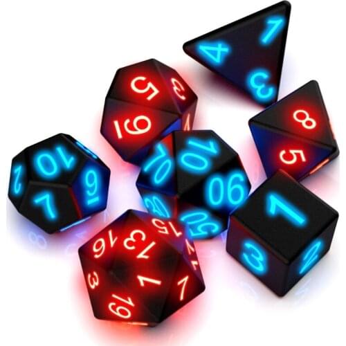 H4GF 7pcs/set The Electronic Dice D20 Glow LED Dices Magic Trick Pixels DND Board Role Playing Game MTG Table Games