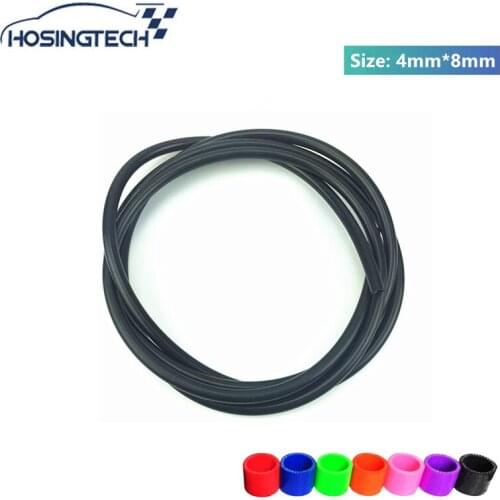 HOSINGTECH- silicone air intake 1m ID: 4MM OD:8MM Silicone Vacuum Hose Black