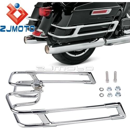 Chrome Motorcycle Saddlebag Guard Rail Bar Protector 90200561 For Harley Road King Electra Street Glide FLH FLHT FLHR FLTR 14-21