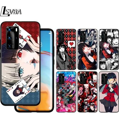 Kakegurui Yumeko Anime For Huawei P40 P30 P20 P10 Pro Lite E Plus 4G 5G P9 P8 Lite P Smart Z S Plus Soft Black Phone Case