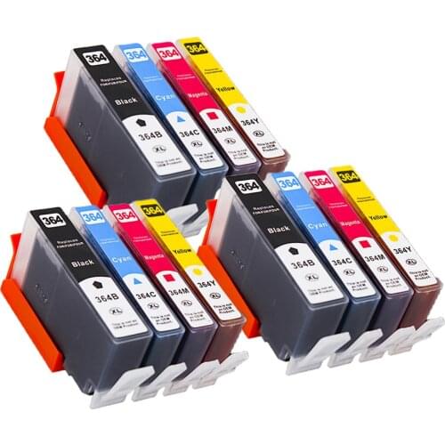 4PK 364XL Compatible Ink Cartridge for HP364 xl Photosmart 5520 5524 6510 6520 7510 B109 B110 B209 B210 C309 C310 C410 Printer
