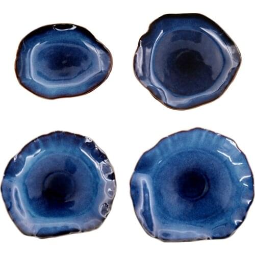 Ceramic Dinner Plate Irregular Plate Pottery Home Vegetable Cheese Pasta Dinnerware Series Home Decoration