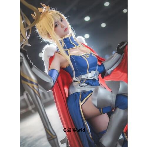 FGO Fate Grand Order Saber Arutoria Pendoragon Jumpsuits Dress Cloak Uniform Outfit Anime Cosplay Costumes