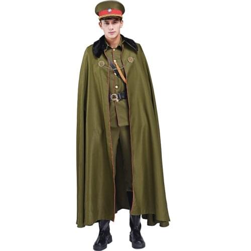 Green warlord suit for men Ancient chinese Military Uniform Film TV Stage Costume Cosplay clothing studio photography