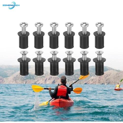 M5 Rubber Well Nuts With Screw Blind Fastener Motorcycle Windscreen Windshield Rivet Kayak Canoe Boat Marine Dinghy Accessories