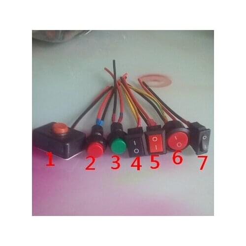 MIX 7kinds Push Button Switch Rocker Switches with wire for auto,motorcycle Modified 12v/24v