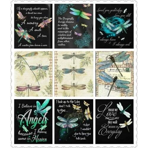 Many types 5d diamond painting dragonfly angel stickers full square drill mosaic artwork 3d round diamond embroidery crafts