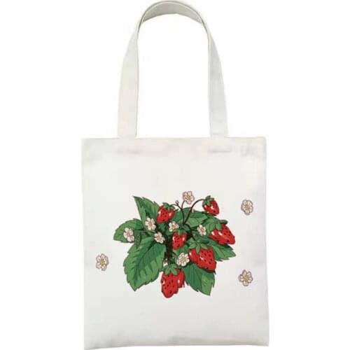 Reusable Ladies Grocery Shopper Bags Female Canvas Cloth Shoulder Bag Eco Cartoon Handbag travel Tote bag Canvas Shopping Bag