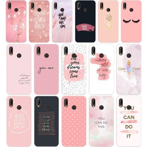 15SD Proverb Phrase Motto Soft Silicone Tpu Cover Case for Honor 10 huawei p mate 10 20 lite y5 y6 prime 2018