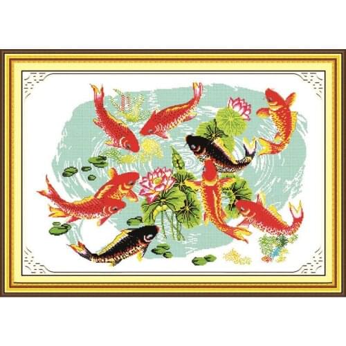 Cross Stitch Joy Sunday Cross Stitch Kits Cross Stitch Kits Embroidery Needlework Set Fishes Patterns Printed 11ct Cross Stitch
