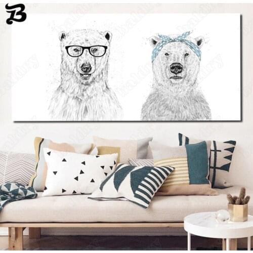 Canvas Painting Nordic Simple Animal On The Wall Lion Posters and Prints Black and White Sketch Wall Art Picture for Living Room