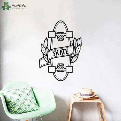 YOYOYU Wall Decal Skate Quote Art Wall Decor Skateboard Bedroom Decoration Interior Removable Sport Design Gift Decor DIY CT765