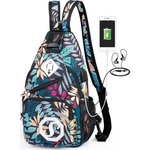 New Arrival Female Chest Crossbody Shoulder Bags with USB Charging Port Multifunctional Sling Bags for Women New 2021
