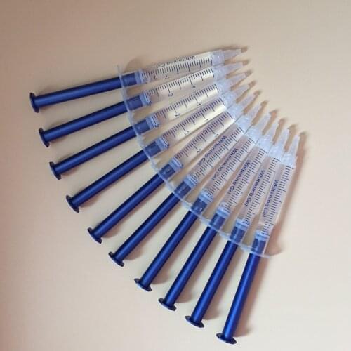 Free shipping 10 pcs/lot 35% Dental Peroxide Teeth Whitening Gel 3ml Bleach Whitener With Syringe Tips