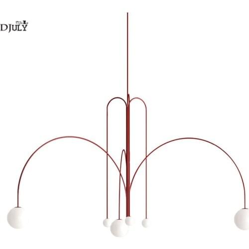 Postmodern Danish design geometric chandelier lighting for shopping mall living room led lustre suspension large hanging lamp