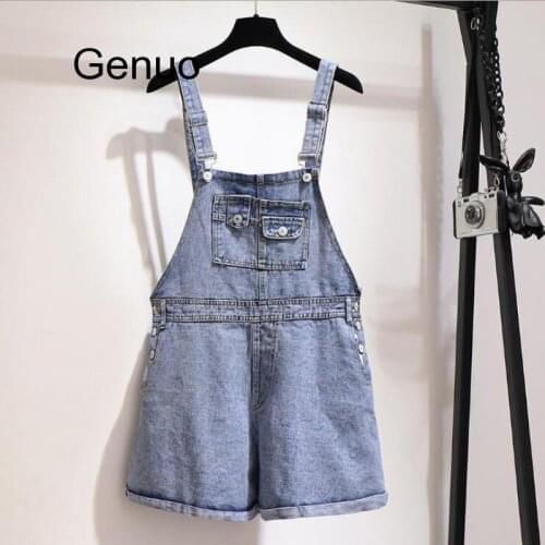 Casual Denim Overalls Shorts Wide-leg Loose Jumpsuit Korean Style Slimming Playsuit Plus Size 6XL