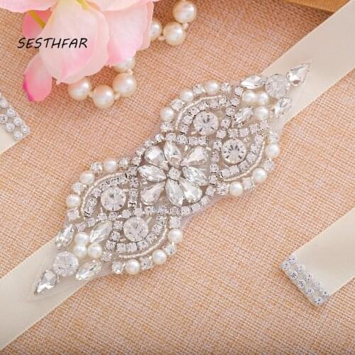 Diamond Wedding Belt Rhinestones Bridal Belt Silver Crystal Bridal Dress Sash For Wedding Accessories J110S