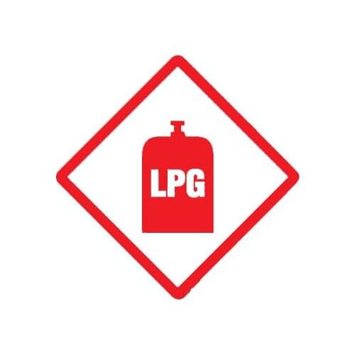 2 Pcs Warning Creative Car Sticker LPG Danger Decal PVC 7CM*7CM