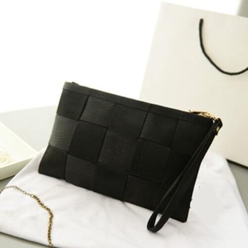 WHWB Safety Seat Belt Special sewing Party Purse Cash Holder Wallet Purse Grid splice high-capacity Fashion and durability