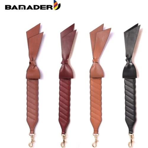 BAMADER Handbag Handle Straps Bowknot Short Style Bag Strap Genuine Leather Ladies Shoulder Strap Fashion Woman Bags Accessories