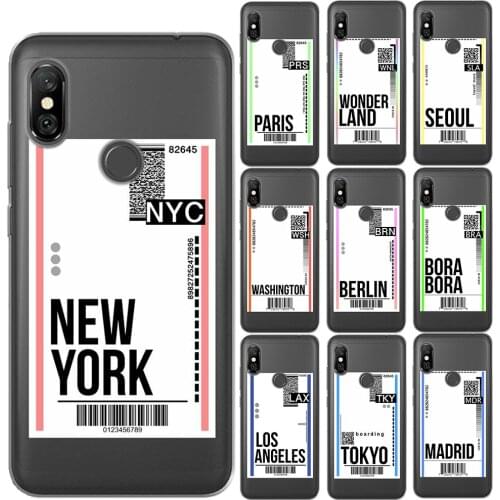 For Xiaomi Mi A1 A2 8 Pro Lite 9 9T 5X 6X Cover Cute Fly Ticket Silicone Case For Redmi K20 PRO 7A Note 10 4 4X 5 6 7 8 Pro