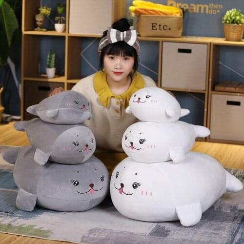 40/55CM Cute Soft Sea Lion Plush Toy Sea Animal Seal Plush Stuffed Doll Baby Sleeping Pillow Kids Girls Gifts Home Decoration