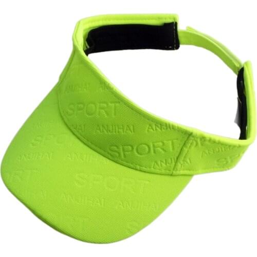 Bright Color Sun Hat Visors Women Men Text Sport Golf Tennis Visor Cap Neon Yellow Orange Grey Black White Navy Blue