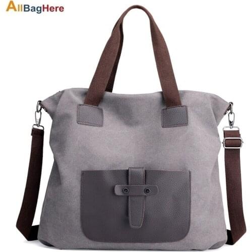 Vintage Element Canvas Large Capacity Crossbody Woman Bag Casual Shoulder Strap Detachable Tote Bag Shoulder Soft Fabric Handbag
