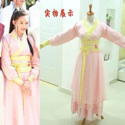 Sword Women Costume Hanfu Guan Xiao Tong Costume for Latest Fantasy TV Play - Novoland The Castle The Sky Female Cosplay Hanfu