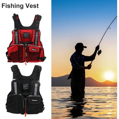 Fishing Vest Multi-Pocket Comfortable Adjustable Adult High Buoyancy Outdoor Drifting Vest Life Jacket 2021 New