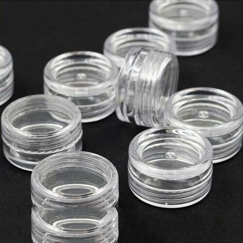 10Pcs /Lot Old Earth /Metal Fittings Storage Bottle Transparent Circular Plastic Empty Bottle Military Model 3x2.7cm