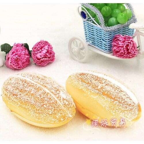 20pcs/pack Artificial Fake Bread Slow Rise Squishy Squeeze Toys Soft PU Realistic Butter Bread Food Model Kitchen Creative Decor