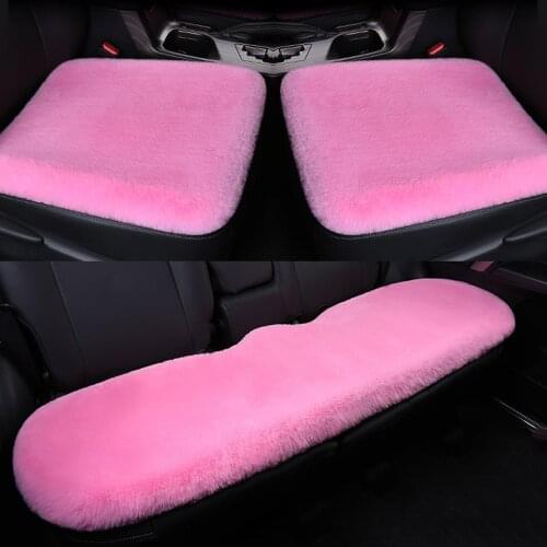 3Pcs/Set Winter Car Seat Cover Car Front/Rear/Full Set Seat Cushion Non-slip Short Plush Chair Auto Seat Cushion Protector Mat
